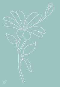 Bloem in 't groenblauw