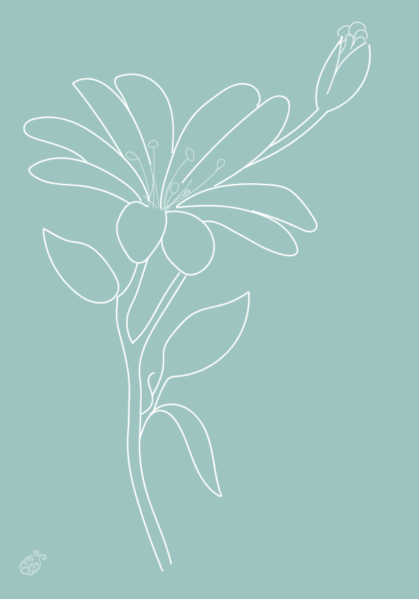 Bloem in 't groenblauw