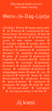 Wens Je Dag - oranje + enveloppe